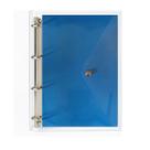 Caderno Fichário Argolado Pasta Organizadora 4 Argolas Azul Transparente Fechamento com Botão