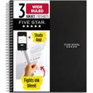 Caderno Five Star Spiral 3, regido por assunto, 150 folhas