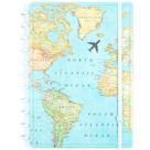 Caderno Inteligente By Gocase Mapa Mundi Azul Medio 80 Fls