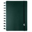 Caderno Inteligente Dark Green Verde Escuro Tamanho A4 Grande Capa Dura Disco Universitário Escolar Folha Destacável 90g