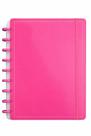 Caderno Inteligente Disco Grande Ping G 60 Folhas Reposicionáveis Capa Dura Rosa Elástico
