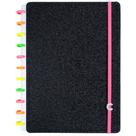 Caderno Inteligente Grande Lets Glitter Neon Black