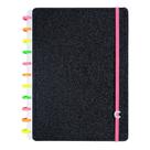 Caderno Inteligente Lets Glitter Neon Black Grande 80 Folhas CIGD4145 Preto - CI