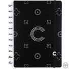 Caderno inteligente monogram black médio 190x255mm 80 folhas - Novitate