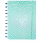 Caderno Inteligente TURQUOISE Love Coração Tamanho GRANDE A4 Discos Capa Dura luxo Folha Destacável Escolar Universitári