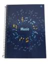 Caderno Musica Pentagrama 80 Folhas Capa Dura Azul Music Is All