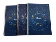 Caderno Musica Pentagrama 80 Folhas Capa Dura Music Is All 03 Unidades