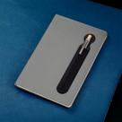 Caderno Pautado com Suporte para Caneta - 80 Folhas - Cinza e Bege, Capa Dura