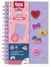 Caderno Pautado Picky Holic Charm A5 80 Folhas Capa de Silicone Com 6 Pins - Tris