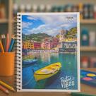 Caderno Pequeno 48 Folhas Capa Fléxivel Positive Vibes Tamanho Um Quarto