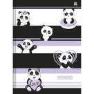 Caderno (PEQUENO) Brochura 1/4 Ursinho Panda My Friend 48 Folhas 14cm x 20cm - Animativa COR:PRETO E ROXO