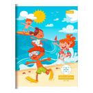 Caderno (Pequeno) Brochura Quadriculado Praia Kids 1/4 Capa Flexivel 40 Folhas 14x20cm - Foroni