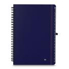 Caderno Sustentável Azul com Suporte para Caneta - 70 Folhas Pautadas e Prático