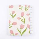 Caderno Tulipa Capa Dura Reposicionável Disco Floral Grande G
