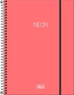 Caderno Univ. 1 Mat. Capa Plastica Neon Coral Tilibra