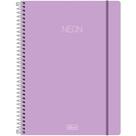 Caderno Univ. 10 Mat. Capa Plástica Espiral Neon Lilás Tilibra