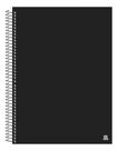 Caderno universitário 10 matérias 140 folhas capa dura preta com espiral