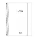 Caderno universitário capa plástica 80f - neon branco - Tilibra