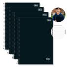 Caderno Universitário Espiral 1Matéria 80 folhas Capa Dura Preto ZIP Kit 4un Tilibra Caderno Universitário Espiral 1Matéria 80 folhas Capa Dura Preto ZIP Kit 4un Tilibra