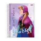 Caderno Universitário Espiral Frozen 1 Matéria Com Adesivos e Folha Bolso