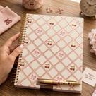 Caderno Universitário Feminino Capa Dura Sweet Cherry Escolar Folhas Pauta Rosa Vermelho Estilo Cherry Resistente Moda Estudante Acessório