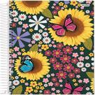 Caderno Universitário Flower Power 10 Matérias 160 Folhas A4 Jandaia Capa Dura