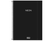 Caderno Universitário Neon Preto 10 Matérias Tilibra 160 Folhas Pautadas e Espiral Colorida