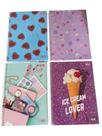 Caderno Universitário Vibe Feminino 1M 80F Tilibra Modelo Capa:Ice Cream Caderno Universitário Vibe Feminino 1M 80F Tilibra Modelo Capa:Ice Cream