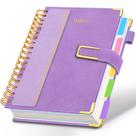 Caderno Veytust 21,5 x 28 cm em couro, com fecho magnético, 300 páginas