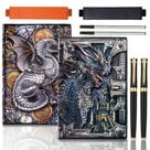 Caderno Vintage FEIDIAO - Couro em Relevo com Dragão - Tamanho A5