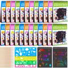 Cadernos de artes Scratch Paper POKONBOY Rainbow, pacote com 24 unidades para crianças