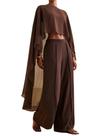 Café de chiffon feminino transparente, comprido, alto e baixo, de bainha baixa, Cape Aonoall