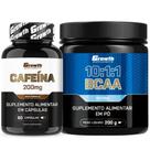 Cafeína Pura 200mg 60 Caps + Bcaa em Pó 10:1:1 200g Growth Cafeína Pura 200mg 60 Caps + Bcaa em Pó 10:1:1 200g Growth