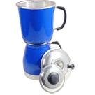 Cafeteira 8 Xícaras Alumínio Forte Económica Manual Azul