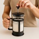 Cafeteira Francesa 300Ml Vidro Resistente Aço Inox Prepara Café Chá Infusões Praticidade Elegância Durabilidade Cozinha Escritório Viagem Fácil Uso