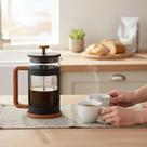 Cafeteira French Press Bialetti Woody 1 litro Preta: Design Escandinavo e Café em Grande Estilo