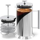 Cafeteira French Press Cafe Du Chateau 1L em aço inoxidável