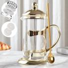 Cafeteira French Press DUJUST Gold 1L com filtro de 4 níveis Cafeteira French Press DUJUST Gold 1L com filtro de 4 níveis