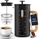 Cafeteira French Press Home Hero 1L com alça de madeira de bambu