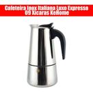 Cafeteira Inox Italiana Luxo Expresso 09 Xícaras KeHome Cafeteira Inox Italiana Luxo Expresso 09 Xícaras KeHome