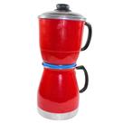 Cafeteira Italiana Aluminio Extra Forte Moka Manual Vermelha