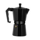 Cafeteira italiana cafe expresso xicaras preta em aluminio