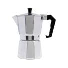 Cafeteira Italiana de Alumínio com Alça para 6 Xícaras de Café Expresso Moka, Prata, 6 Xícaras 300ml