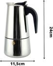 Cafeteira Italiana Expresso 450ml em Inox Para 9 Xícaras