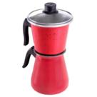 Cafeteira Italiana Extra Forte Alumínio Tampa de Vidro 1,5 Litro Mocha 1500ml 10 a 15 Xícara Café Blogueira Pintada 1,5L - Cafeteira Italiana Extra Forte Alumínio Tampa de Vidro 1,5 Litro Mocha 1500ml 10 a 15 Xícara Café Blogueira Pintada 1,5L -