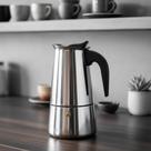 Cafeteira Italiana Inox Premium para 6 Xícaras Casa Cozinha Escritório Uso Doméstico Versátil Prático Moderno Café Cafezinho