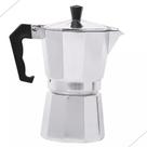 Cafeteira Italiana Moka Em Alumínio Capacidade 6 Xícaras Cafés Expresso Bule Prática Pequena Prateada