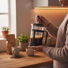 Cafeteira Prensa Francesa 300ml Cremeira Café Leite Chá Aço Inox Vidro Resistente