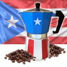 Cafeteira PRK 14 Porto Rico Cafeteira Moka de Alumínio com Design da Bandeira Porto-riquenha Cafeteira Tradicional para Fogão para Autêntico Café Boricua