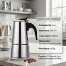Cafeteira Tipo Italiana em Aço Inox Capacidade 6 Xícaras 300ml Bule Moka Manual para Café Expresso Encorpado Aroma Intenso Design Moderno e Durável